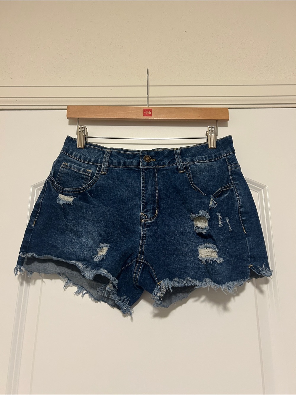 Dark Wash Distressed Denim Shorts Size Small
